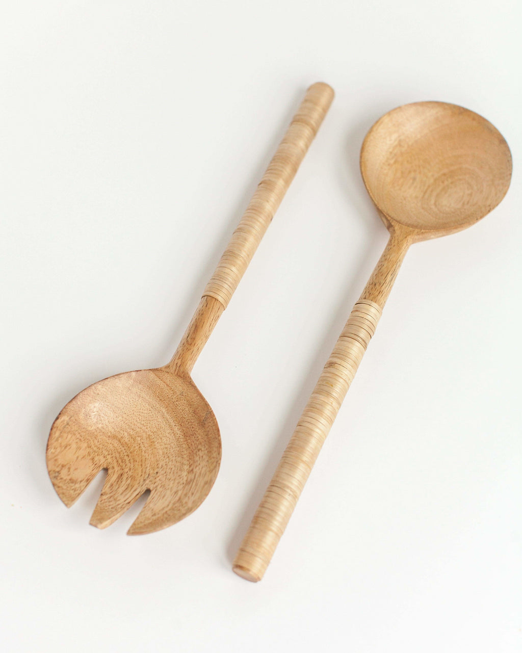 Thin Woven Mango Wood Salad Servers in - Serveware photo