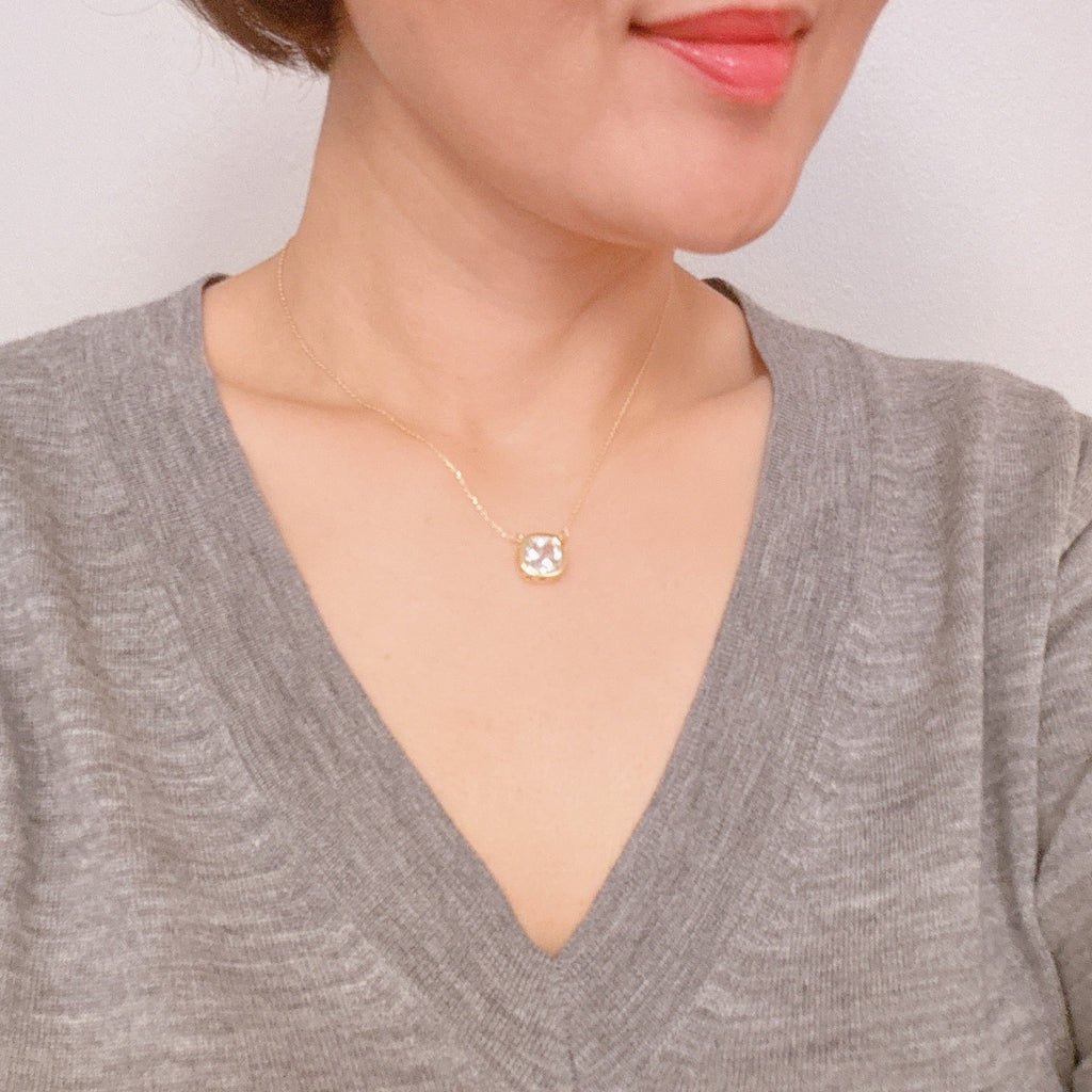 Cushion Cut Bezel Diamond Necklace in - Jewelry photo