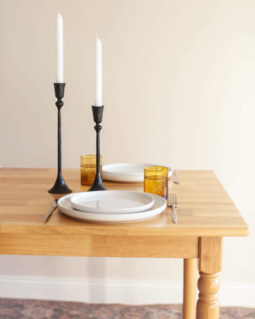 Gemini Hand-Forged Iron Candle Stands | Set of 2 in - Candle Holder photo