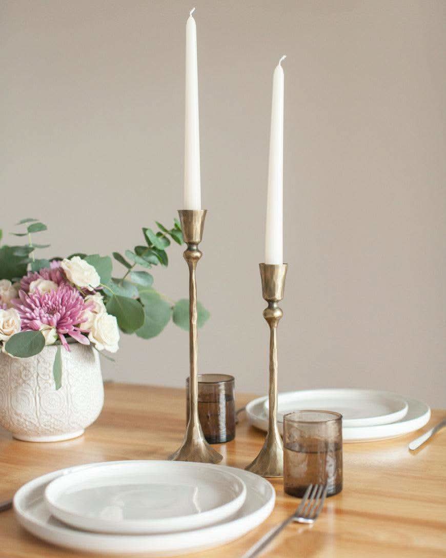 Gemini Hand-Forged Iron Candle Stands | Set of 2 in - Candle Holder photo