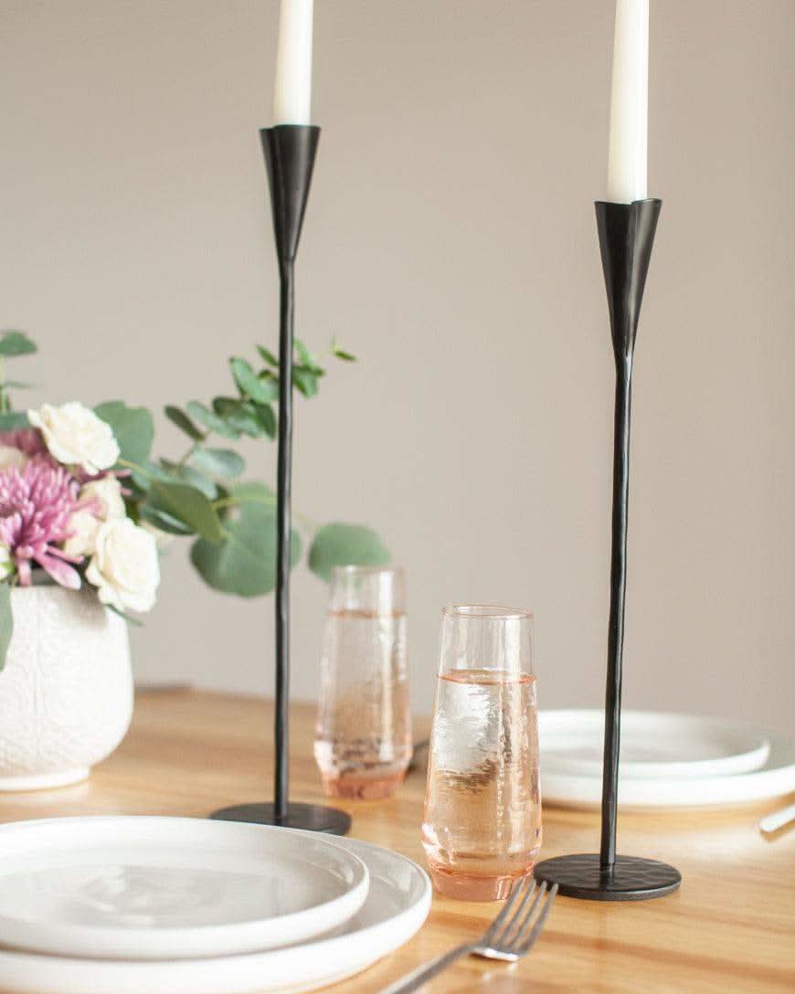 Handblown Hammered Champagne Flutes | Set of 2 in - Drinking Glass/Cup photo