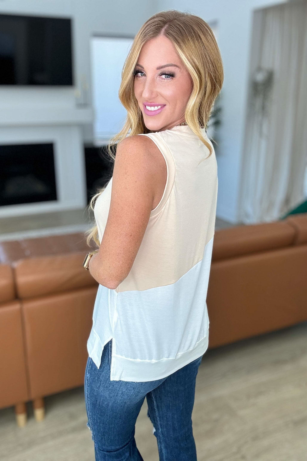 Steady Increase Color Block Sleeveless Top in - Tops photo