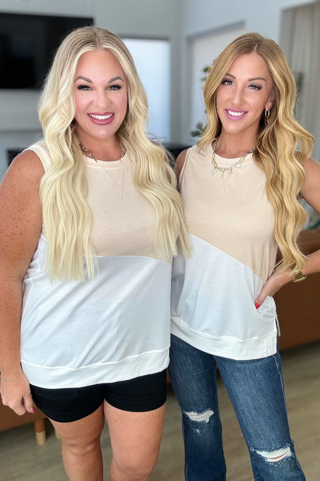 Steady Increase Color Block Sleeveless Top in - Tops photo