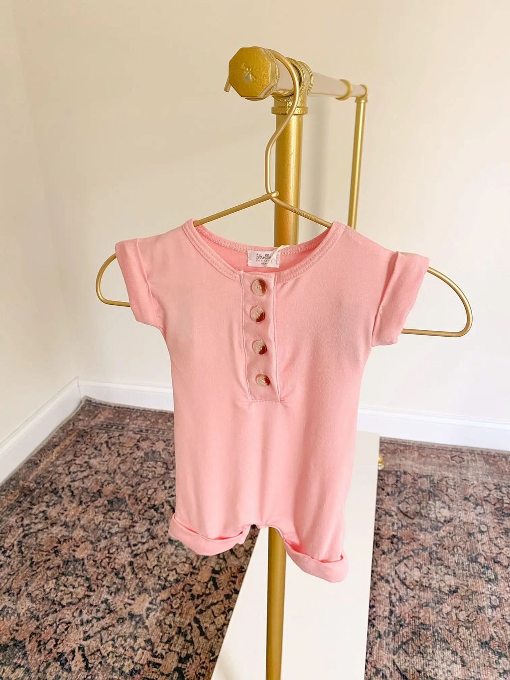 Baby Romper - Knit Romper - Infant Romper - Baby Clothes for Girls and Boys in Pink - Onesies photo