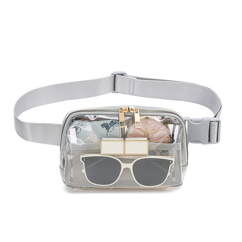 Juni Clear Stadium Sling Crossbody Belt Bum Fanny Waist Bag in Gray - photo