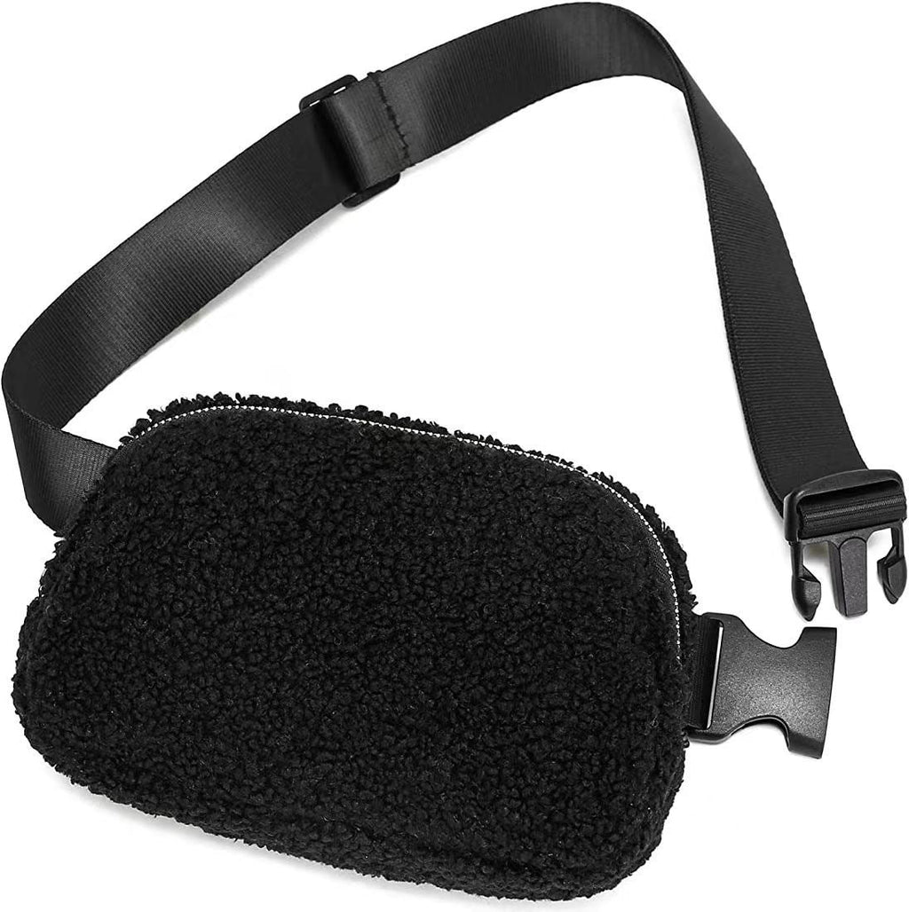 Lola Boucle Sherpa Sling Crossbody Belt Bum Fanny Waist Bag in Black - photo
