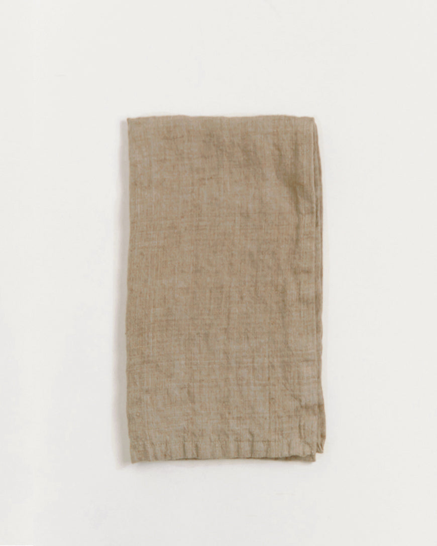 Stone Washed Linen Dinner Napkins in Flax - Cloth Napkins photo