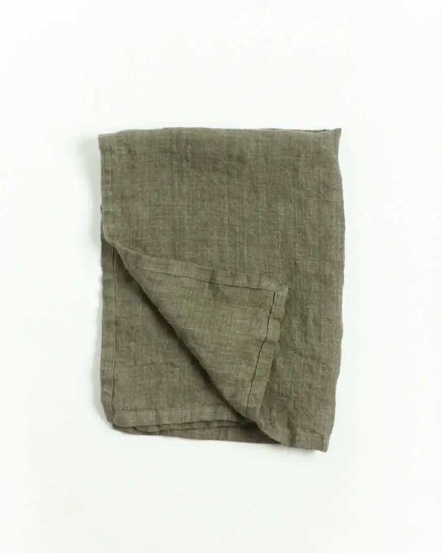 Stone Washed Linen Tea Towel in Sage - Default photo