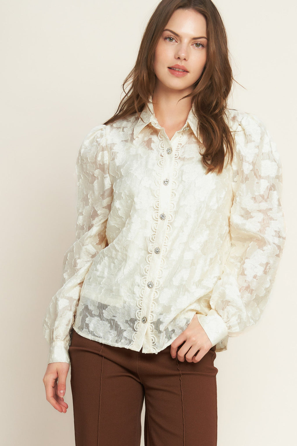 Luminous Glow Woven Top in - TOPS photo