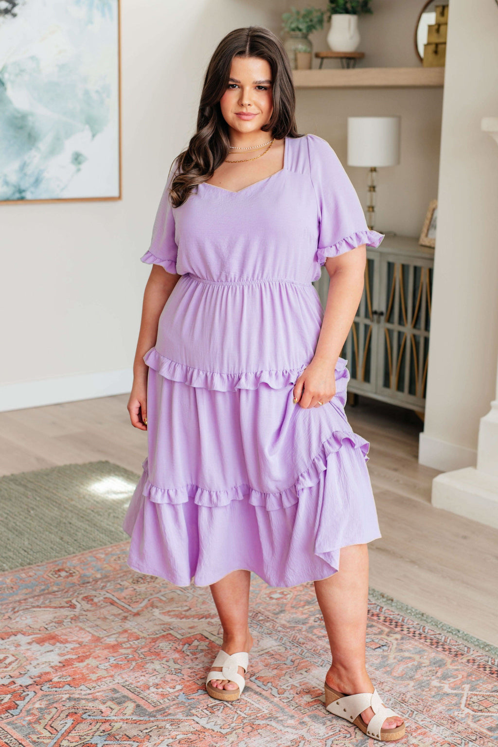 In My Carefree Era Tiered Ruffled Dress in - Dresses photo