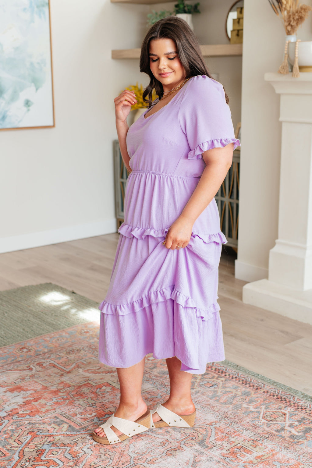 In My Carefree Era Tiered Ruffled Dress in - Dresses photo