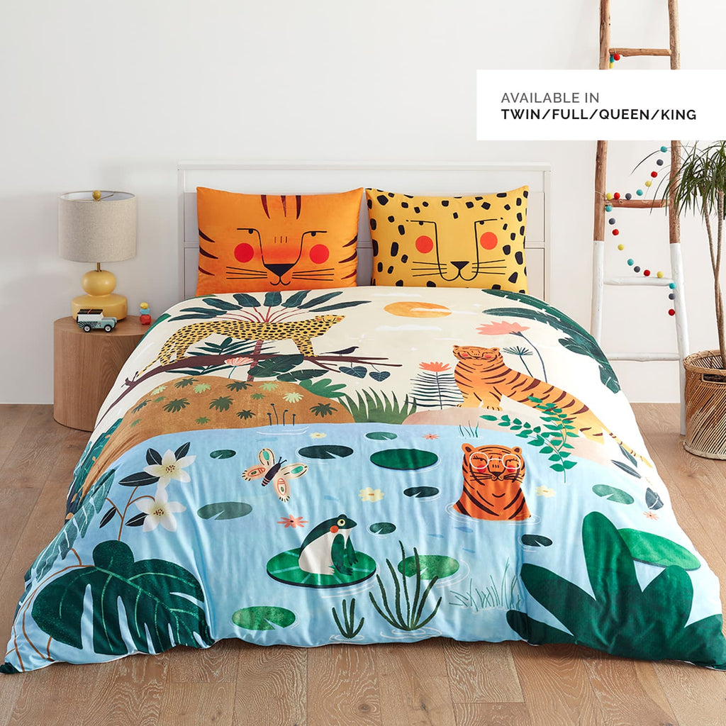 In The Jungle Duvet & Pillowcase in Queen Full - Big Kid Bedding photo