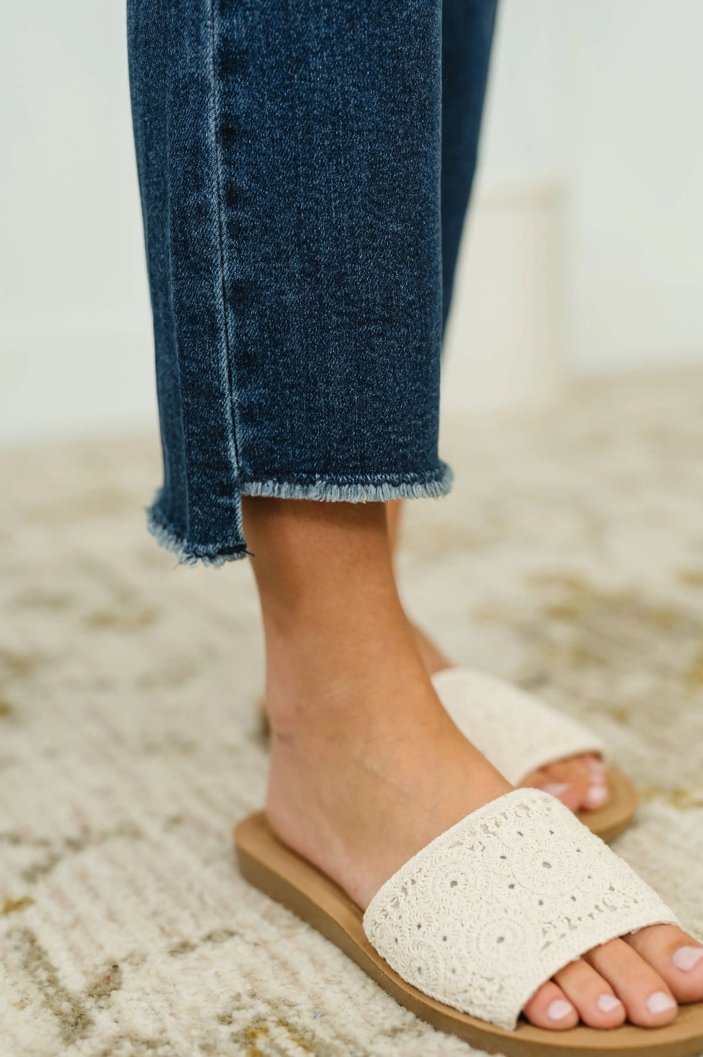 Nova High Waist Dark Wash Kick Flare in - Womens photo