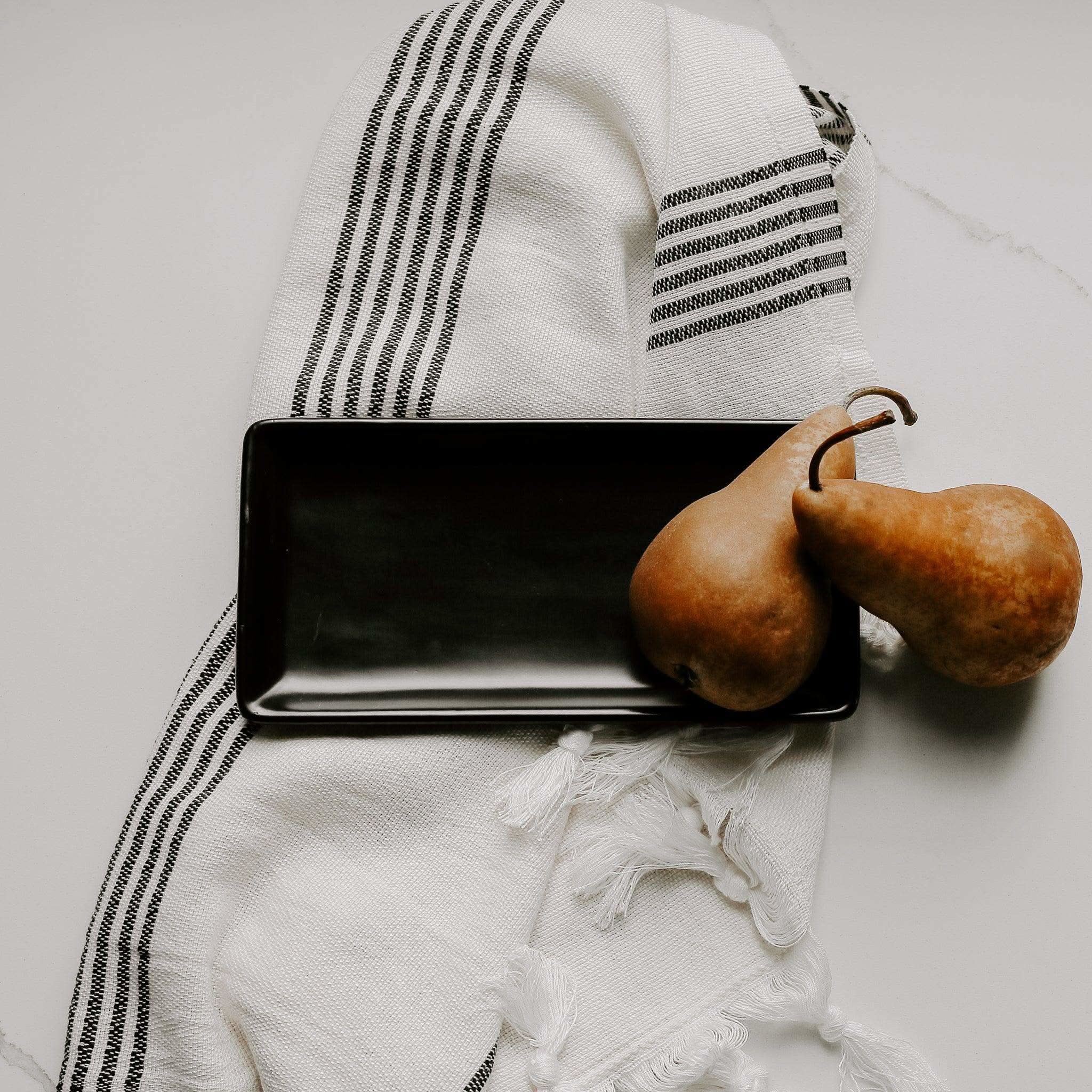 Black Stoneware Tray - SwagglyLife Home & Fashion Black Stoneware Tray - SwagglyLife Home & Fashion