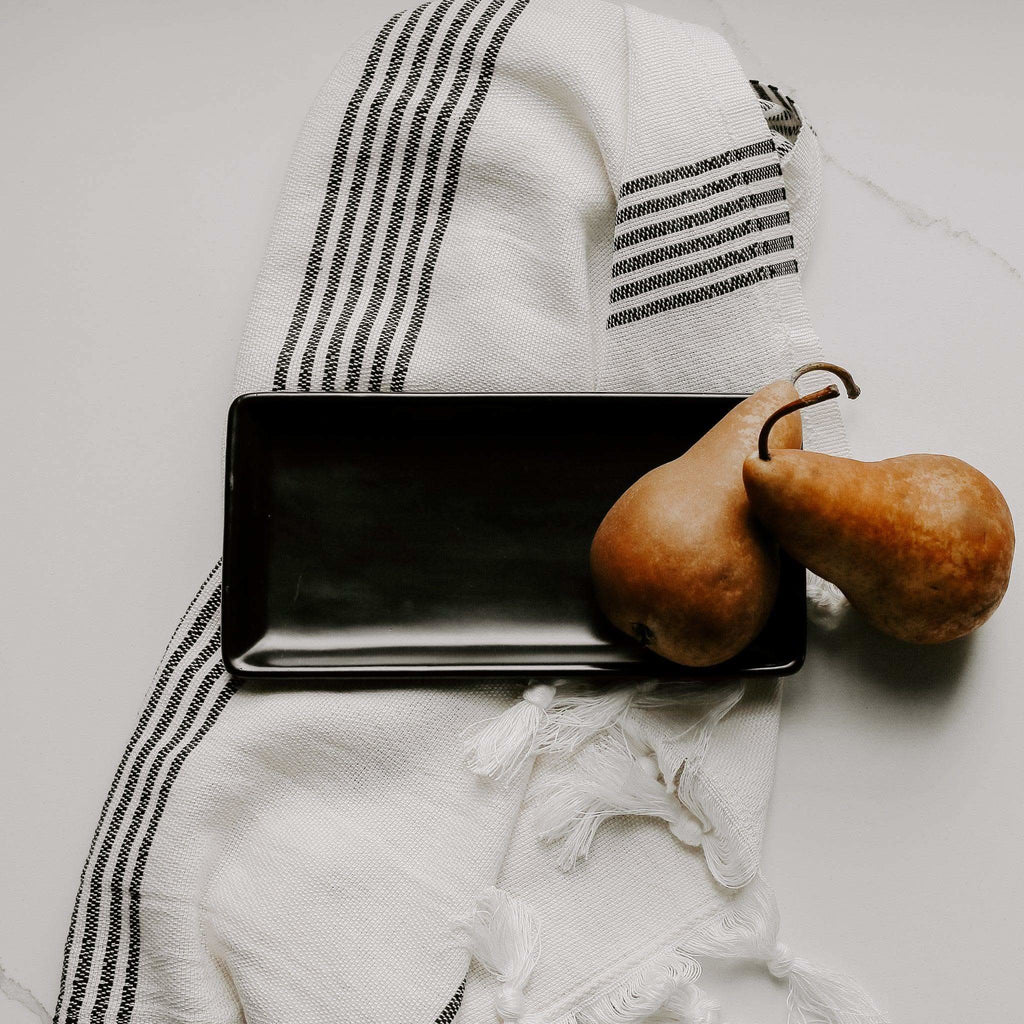 Black Stoneware Tray - SwagglyLife Home & Fashion