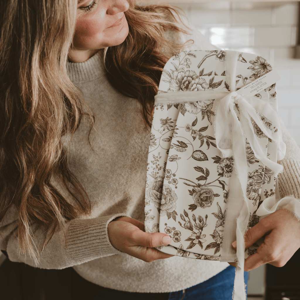 Brown Delft Stacking Melamine Tray - set of 2 in - SERVING TRAYS photo