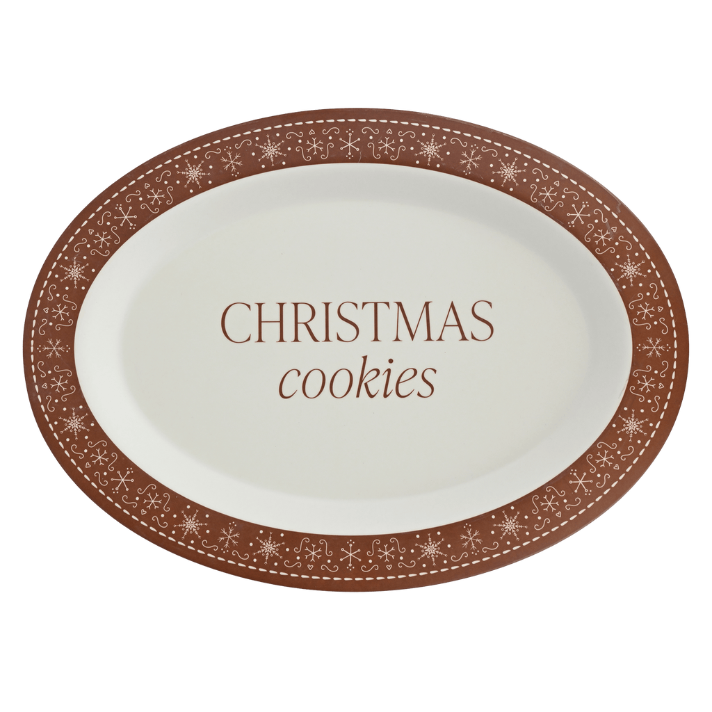 Gingerbread Oval Christmas Cookie Tray in - SERVING TRAYS photo