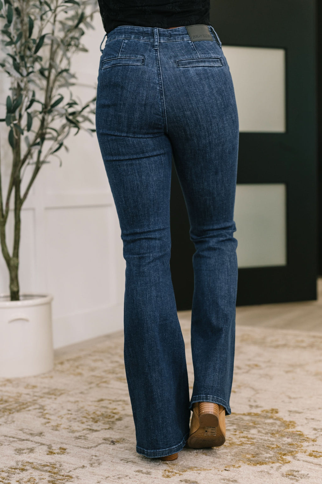 Jada High Waist Flare with Patch Pockets in - Womens photo