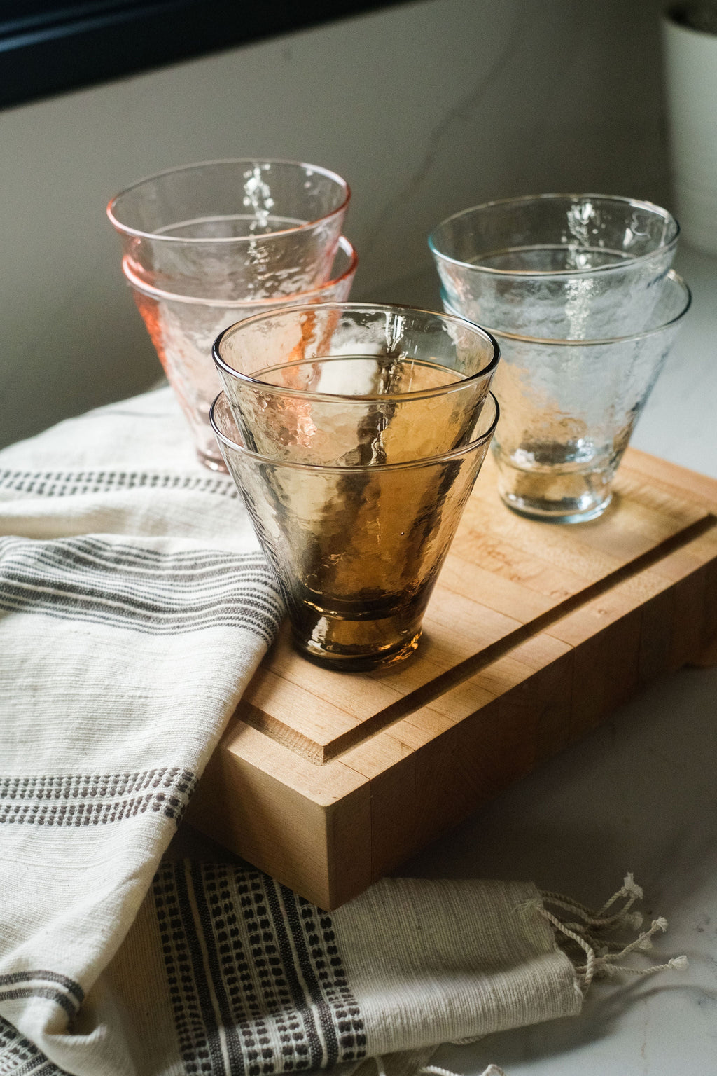 Handblown Hammered Funneled Glasses | Set of 2 - SwagglyLife Home & Fashion