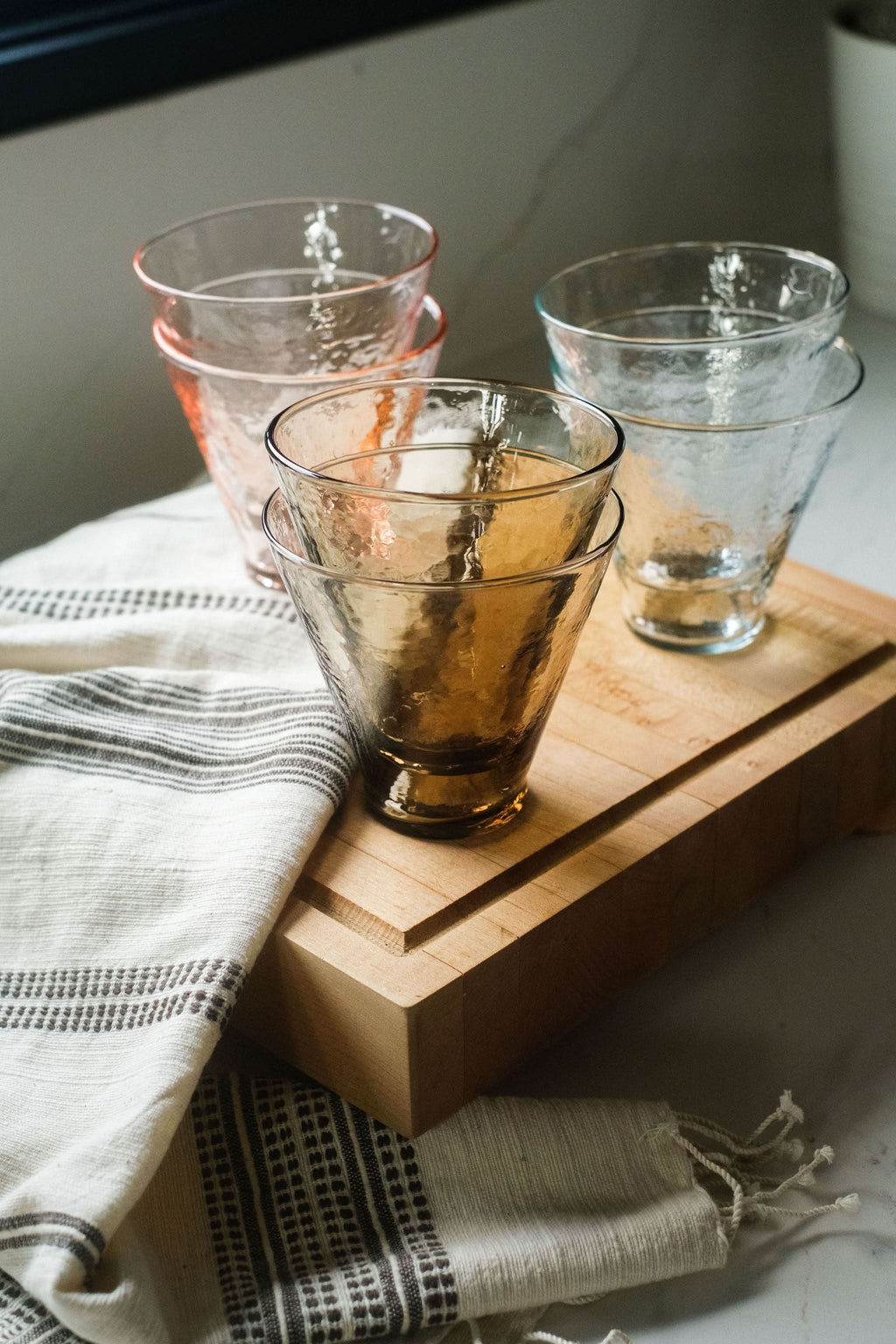 Handblown Hammered Funneled Glasses | Set of 2 in - Kitchen & Dining photo