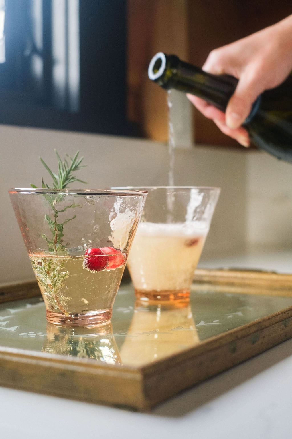 Handblown Hammered Funneled Glasses | Set of 2 in - Kitchen & Dining photo