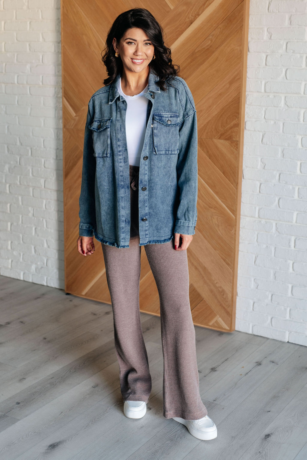 Just In Case Mineral Wash Shacket in - Layers photo