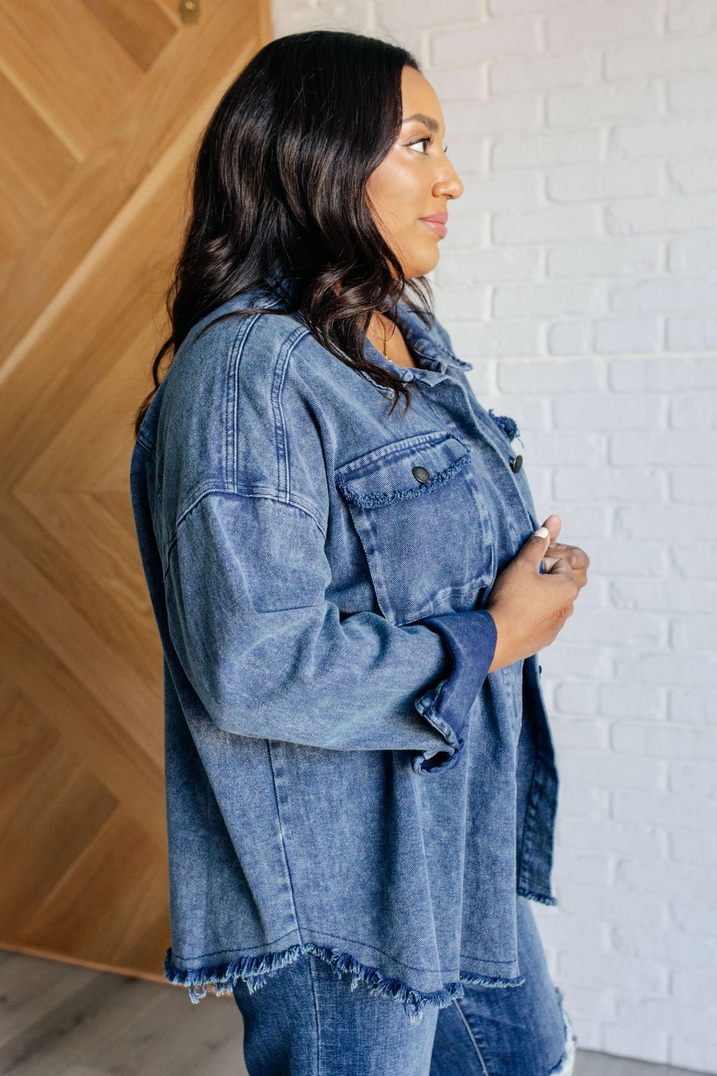Just In Case Mineral Wash Shacket in - Layers photo