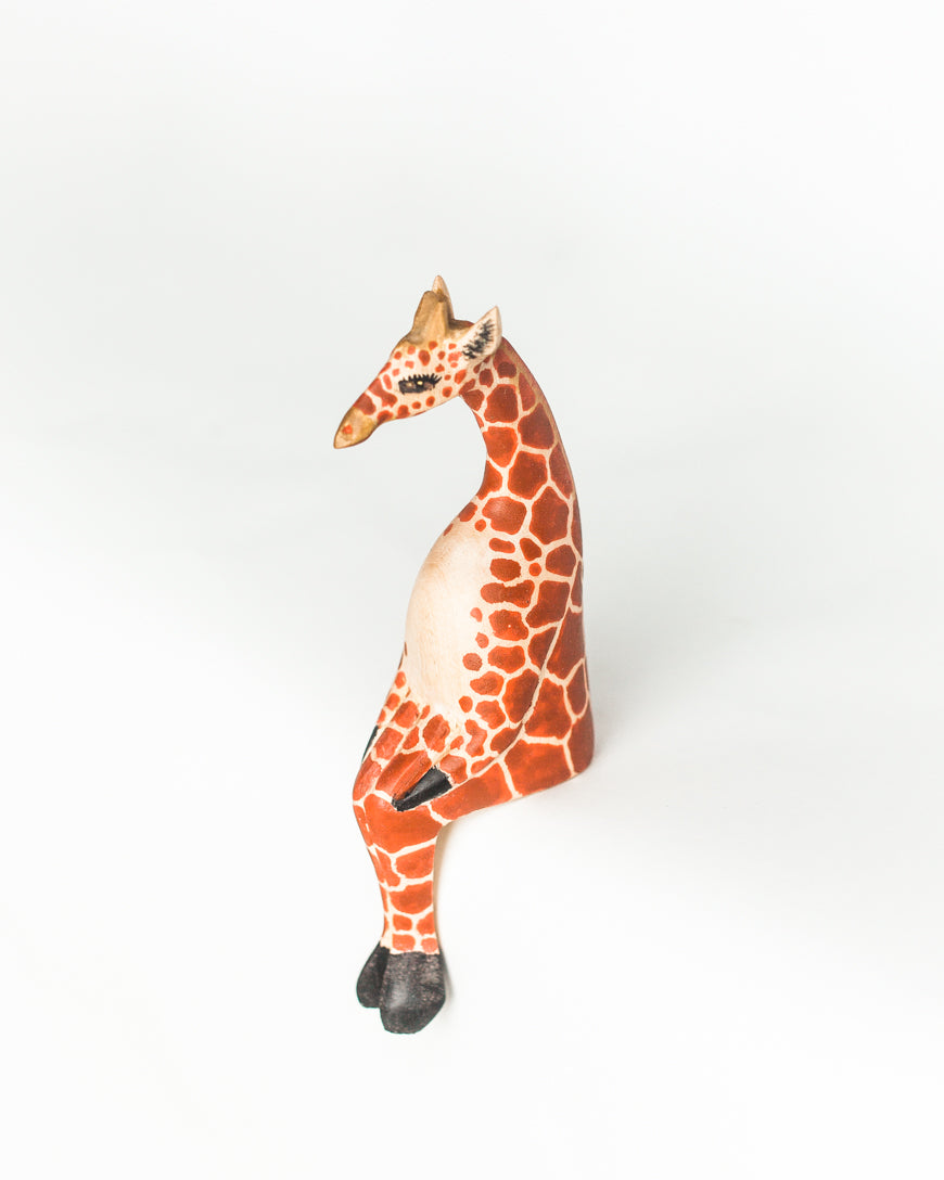 Hand-carved Giraffe Shelf Sitter in - Decor photo