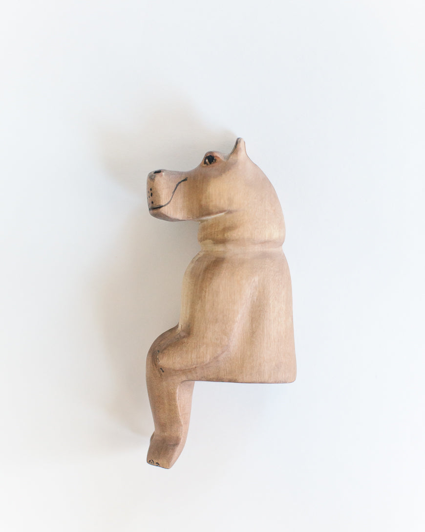 Hand-carved Hippo Shelf Sitter in Default Title - Decor photo