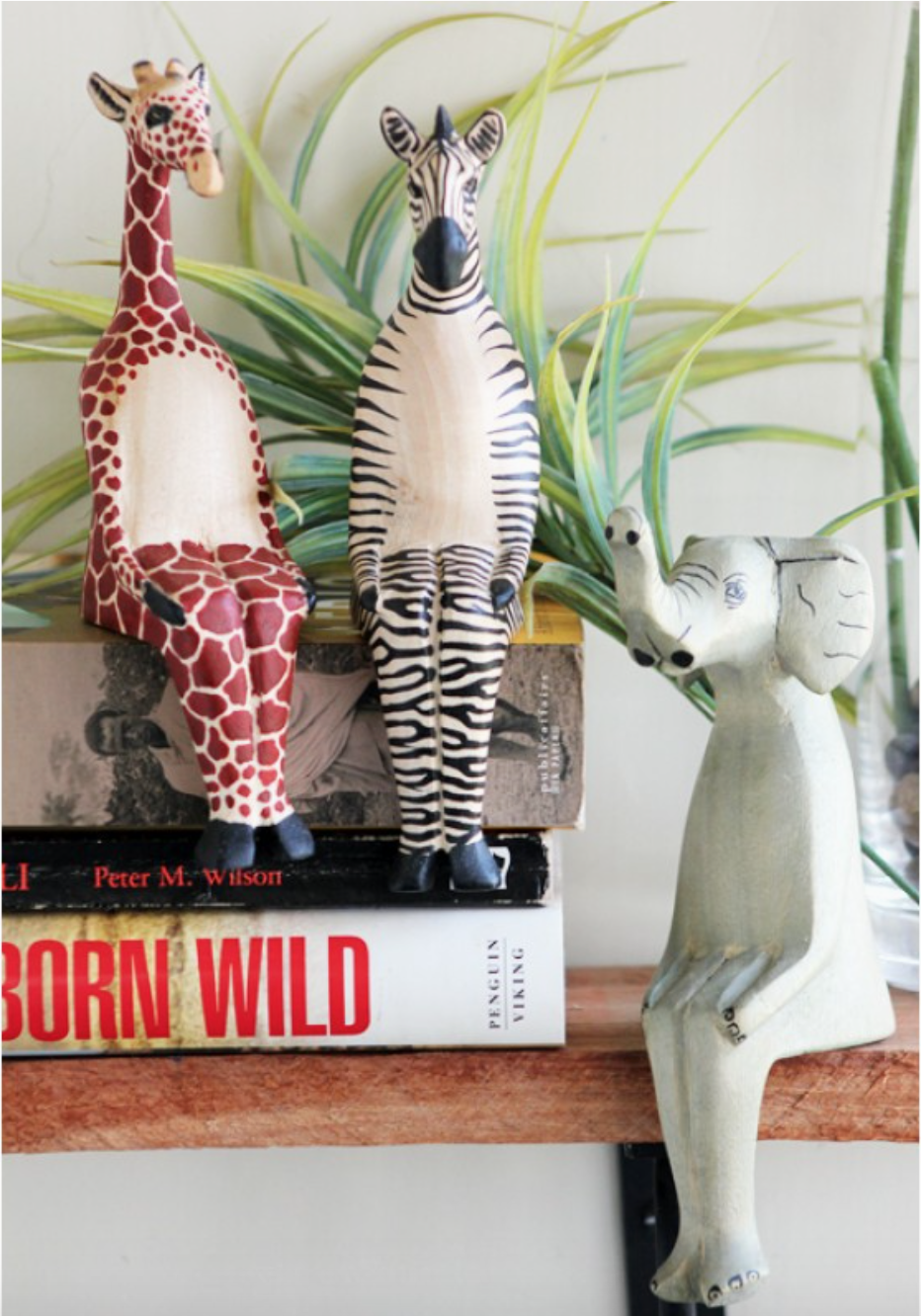 Hand-carved Zebra Shelf Sitter in - Decor photo