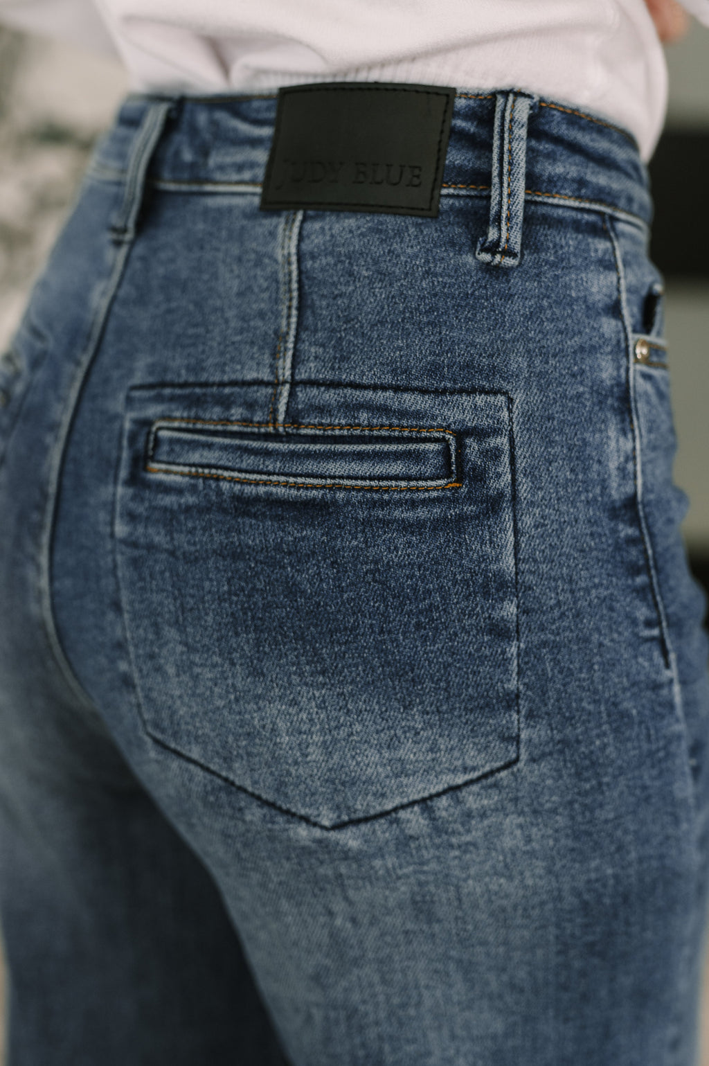 Karla High Waist Column Straight Button-Fly & Back Welt Pkts in - Womens photo