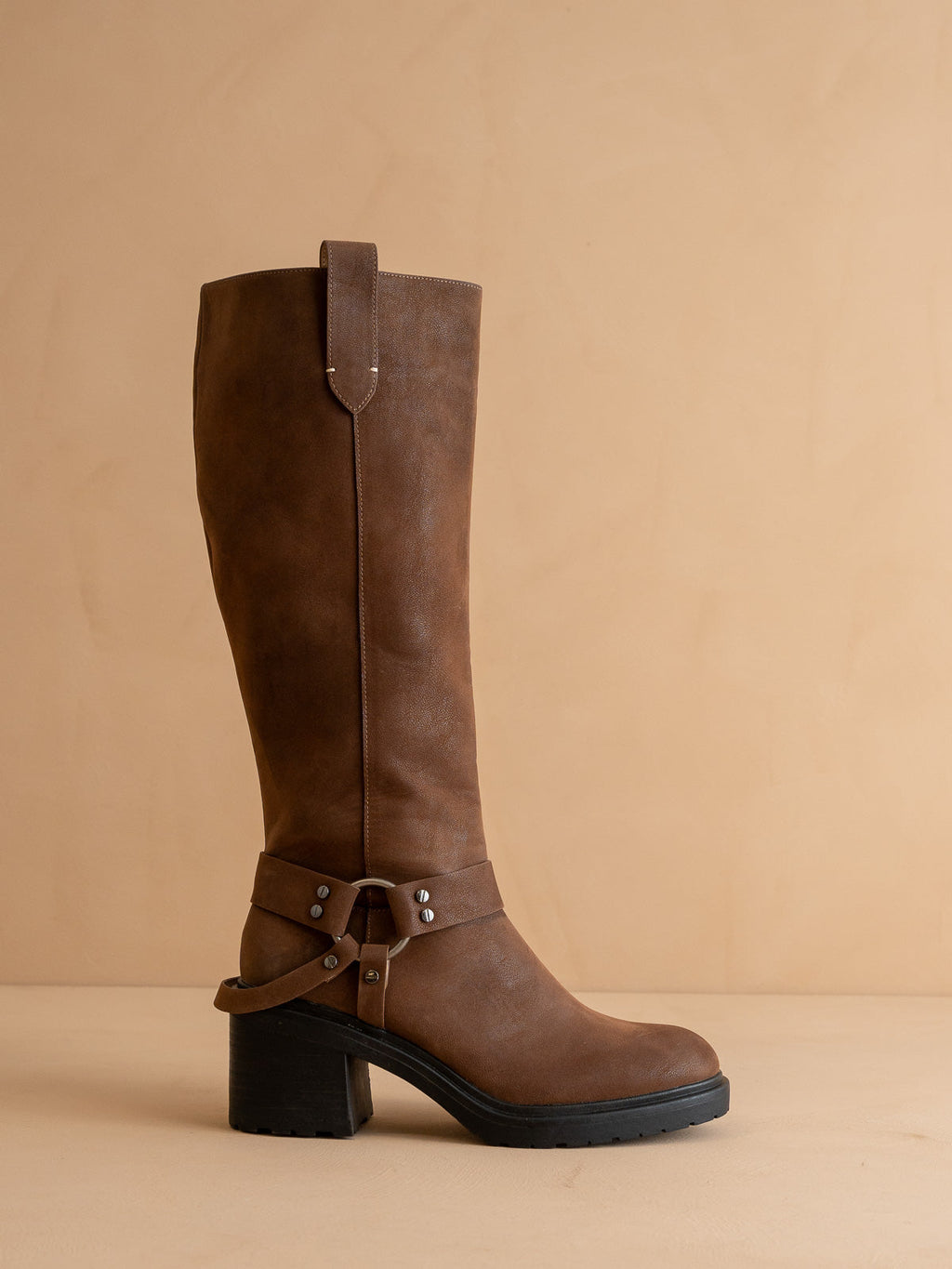 The Leanne | Coffee Moto Knee High Boot in Coffee - BOOTS & BOOTIES photo