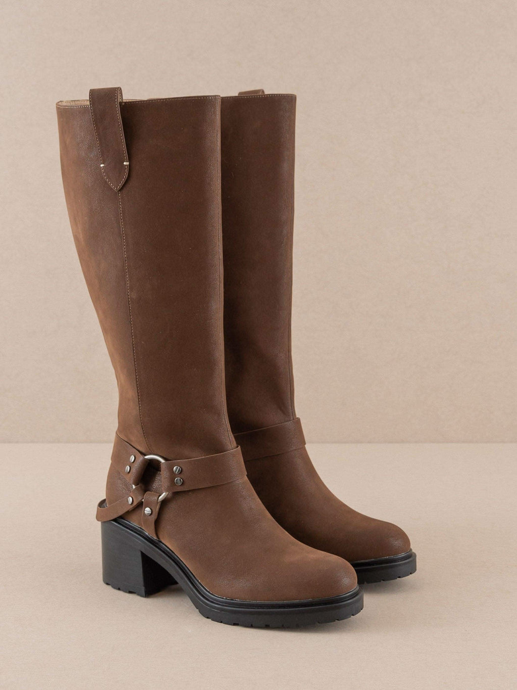 The Leanne | Coffee Moto Knee High Boot in - BOOTS & BOOTIES photo