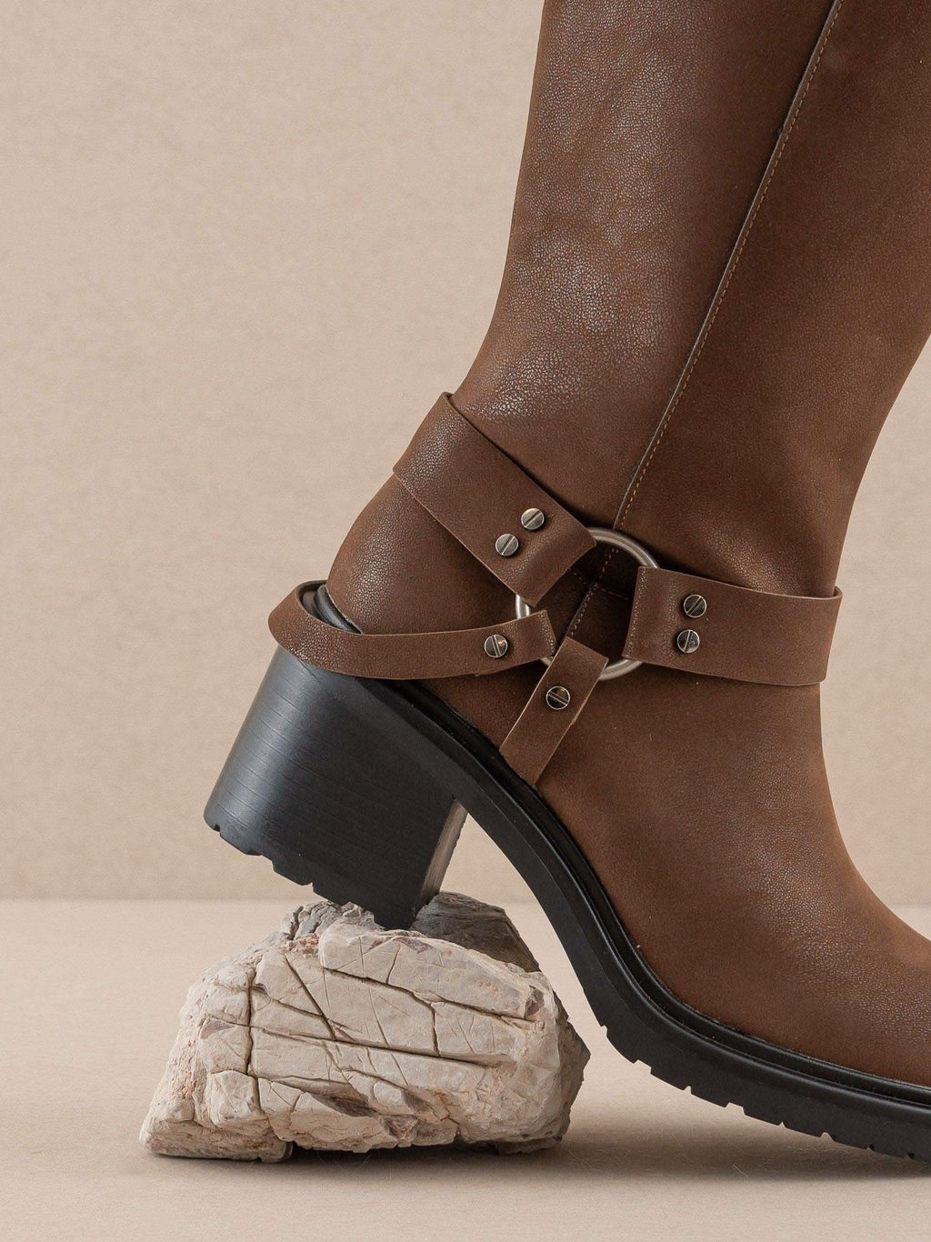 The Leanne | Coffee Moto Knee High Boot in - BOOTS & BOOTIES photo