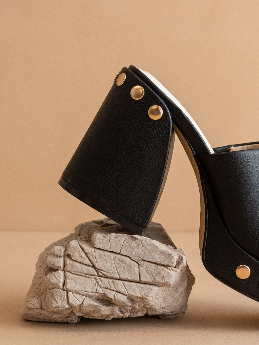 The Leona | Black Studded Platform Heel in - PLATFORM photo