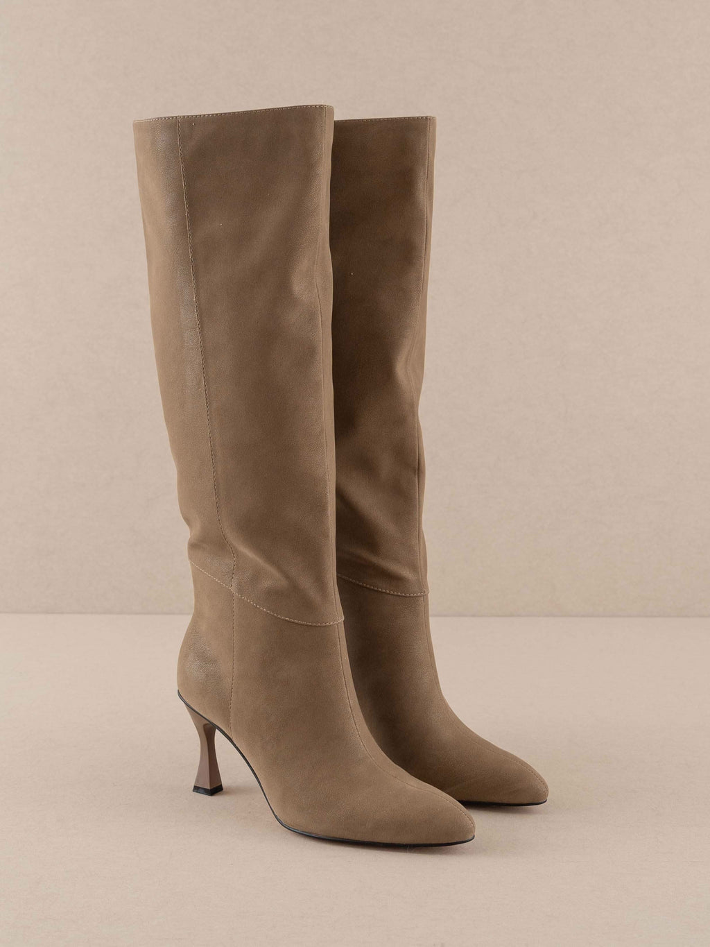 The Lexington | Dark Taupe Pointed Toe Knee High Boot in - BOOTS & BOOTIES photo