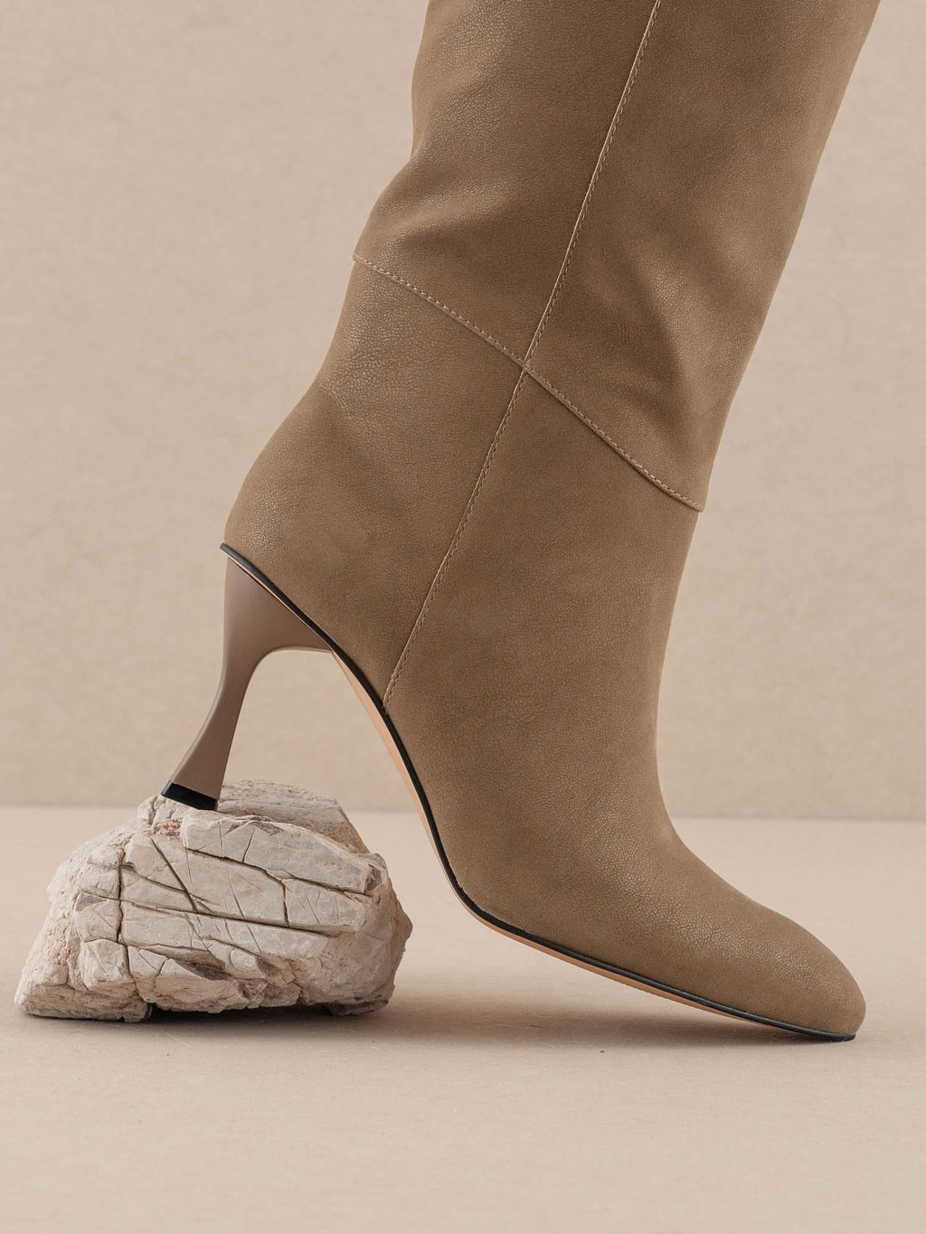 The Lexington | Dark Taupe Pointed Toe Knee High Boot in - BOOTS & BOOTIES photo