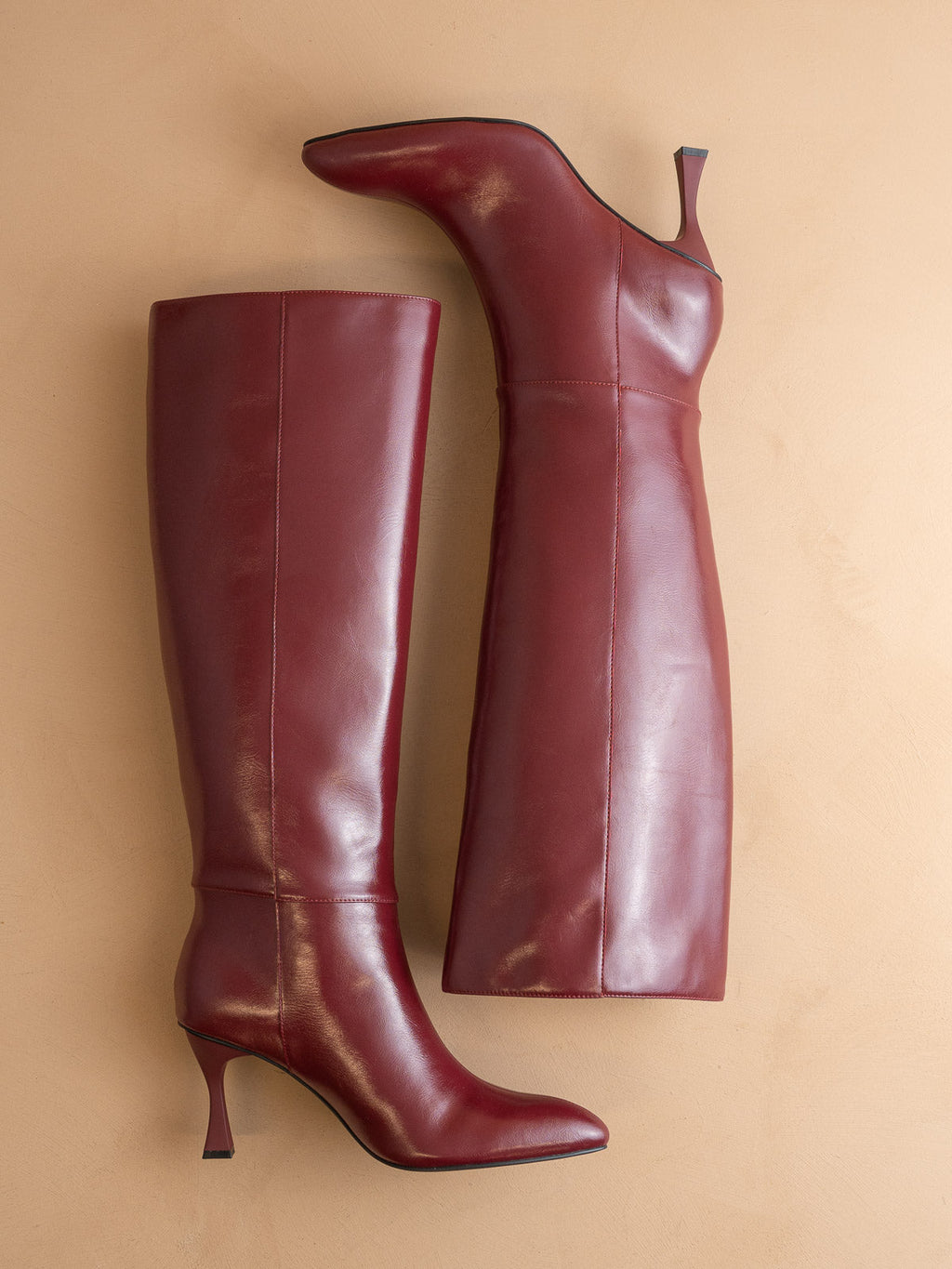 The Lexington | Burgundy Wine Pointed Toe Knee High Boot in Wine Burgundy - BOOTS & BOOTIES photo