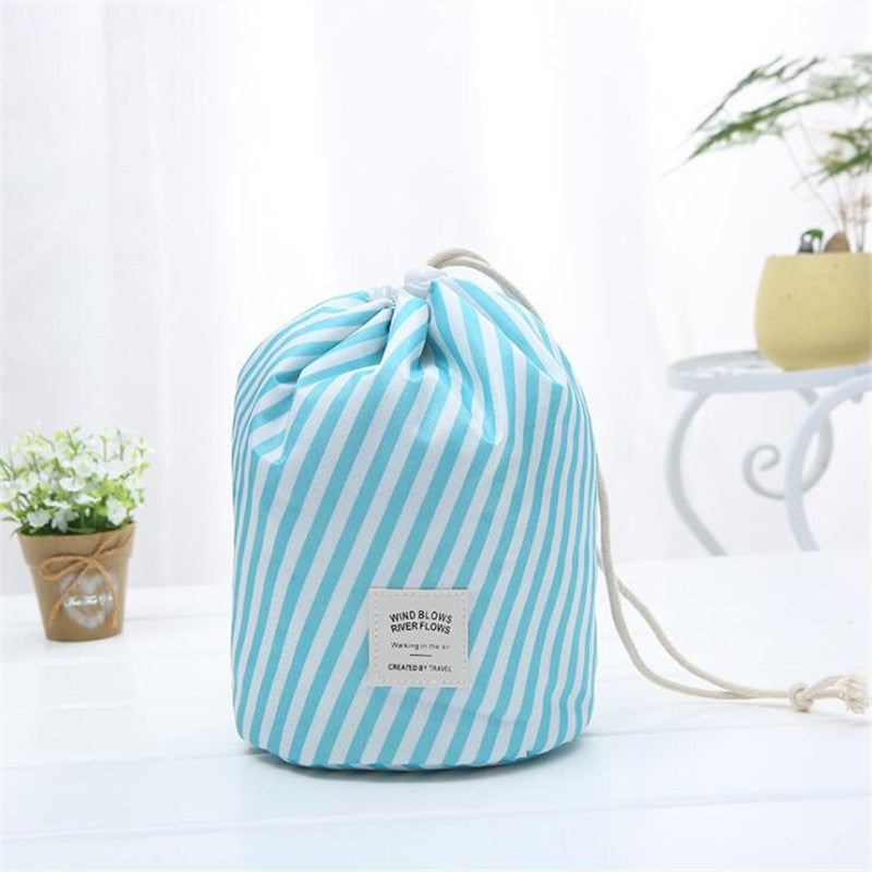Portable Cosmetic Bags in Blue Stripe - Bags photo