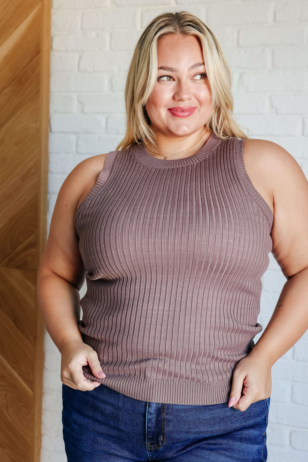 Let Me Hear it Ribbed Sweater Tank in - Tops photo