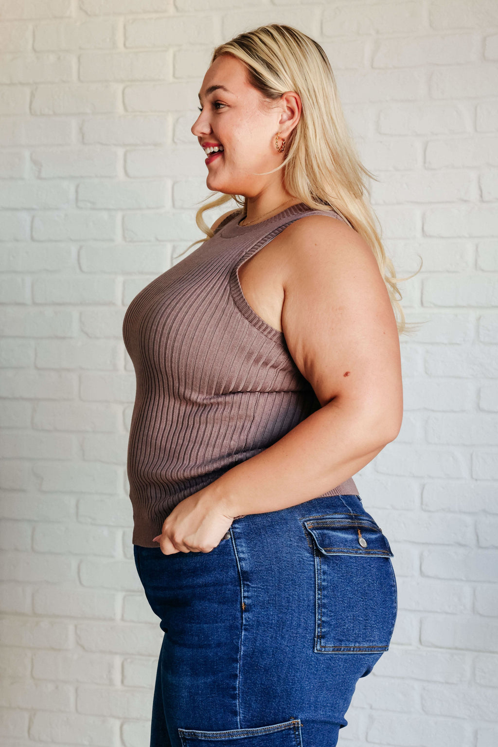 Let Me Hear it Ribbed Sweater Tank in - Tops photo