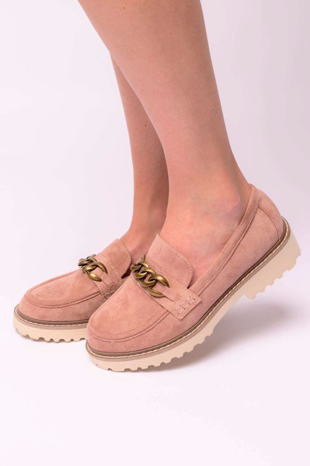 Literally Loafers in Blush Faux Suede in - Womens photo