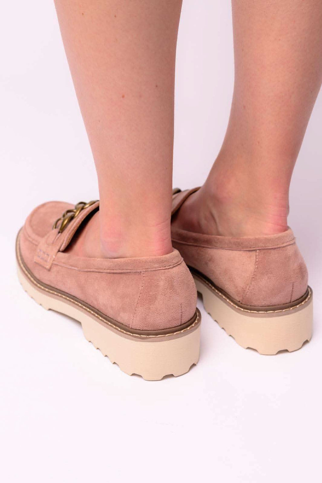 Literally Loafers in Blush Faux Suede in - Womens photo
