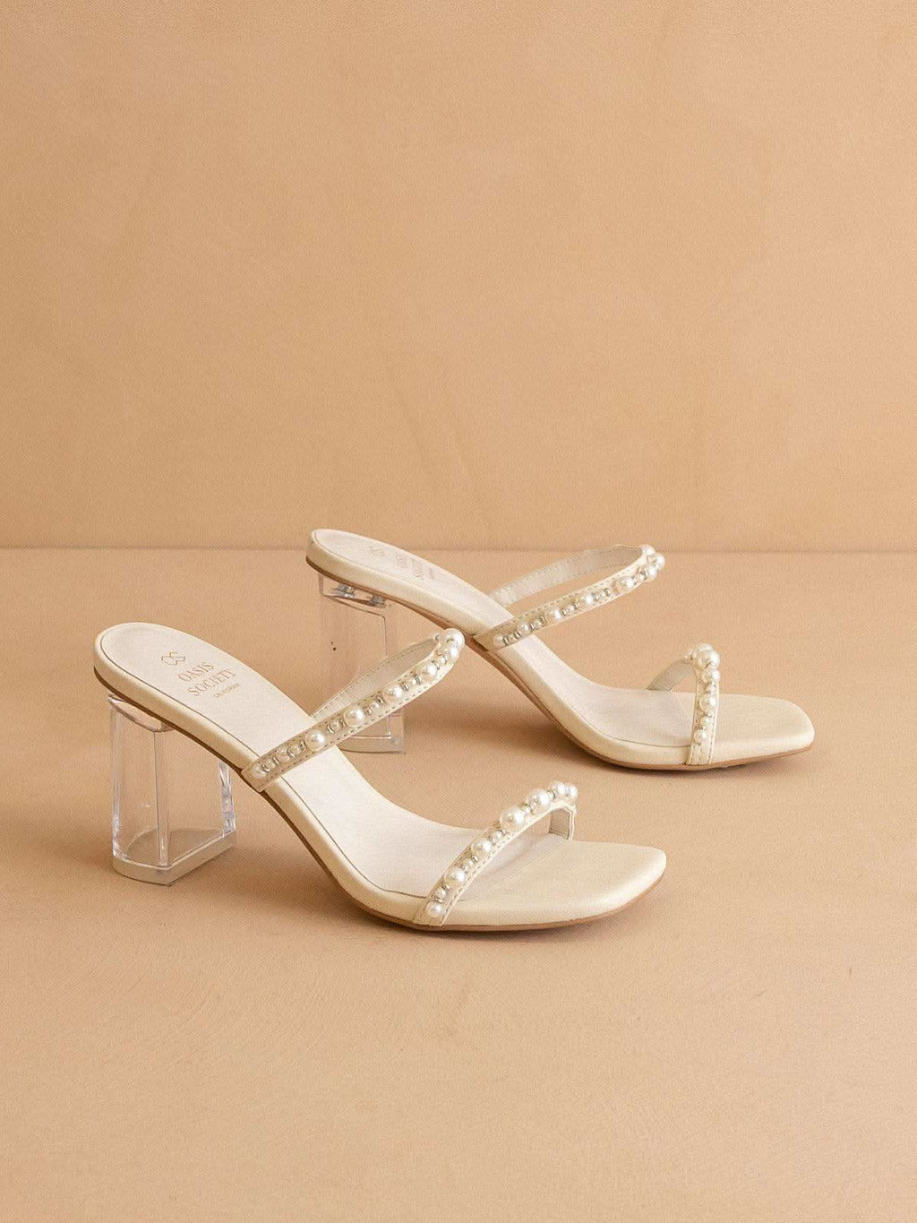 The Mae | Beige Strappy Pearl Heel - SwagglyLife Home & Fashion