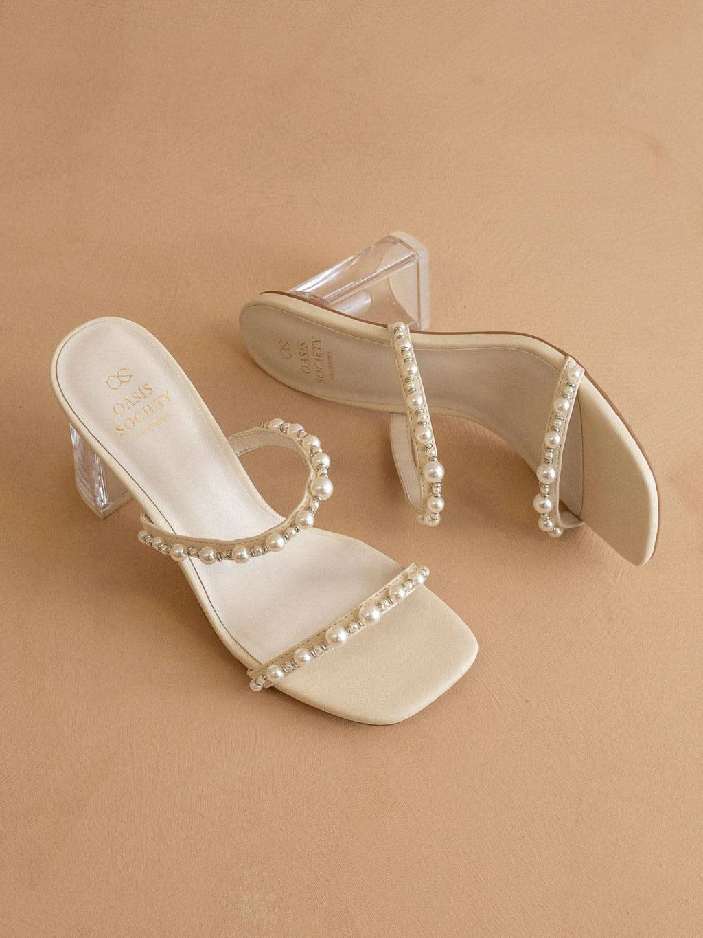 The Mae | Beige Strappy Pearl Heel - SwagglyLife Home & Fashion