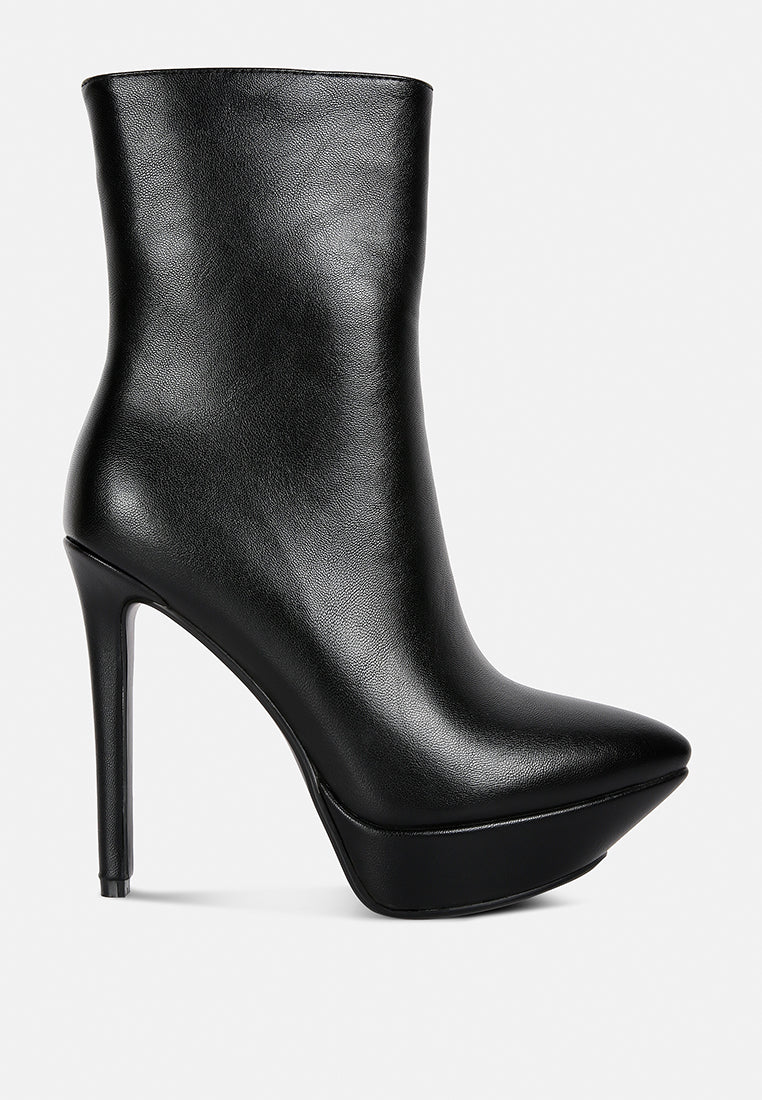 Magna Platform Heels Ankle Boot in Black - Boots photo