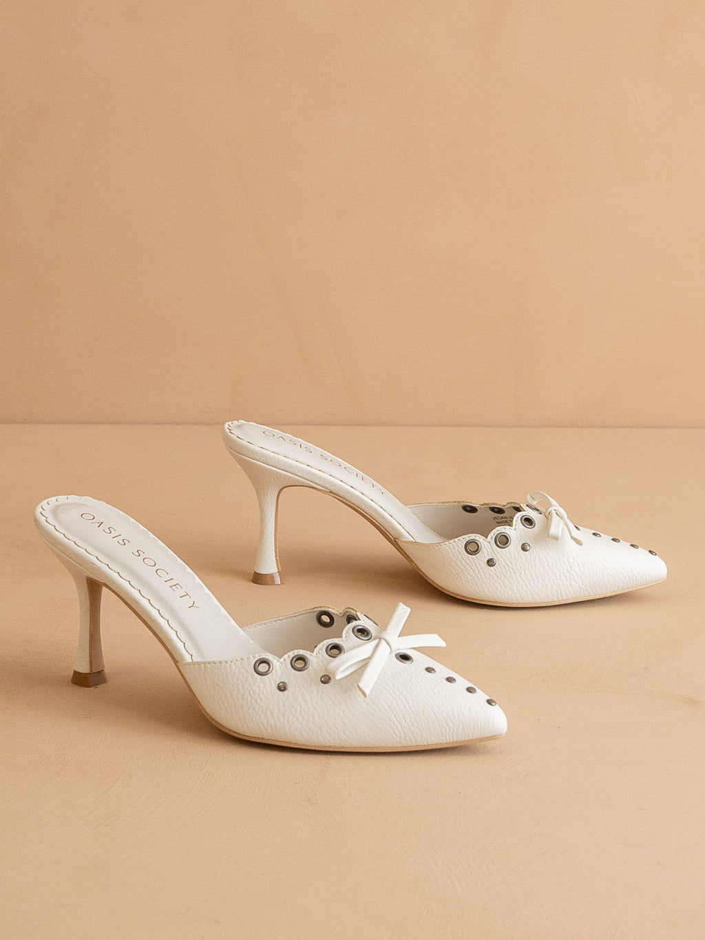 The Meridian | White Kitten Heel in - HEELS photo