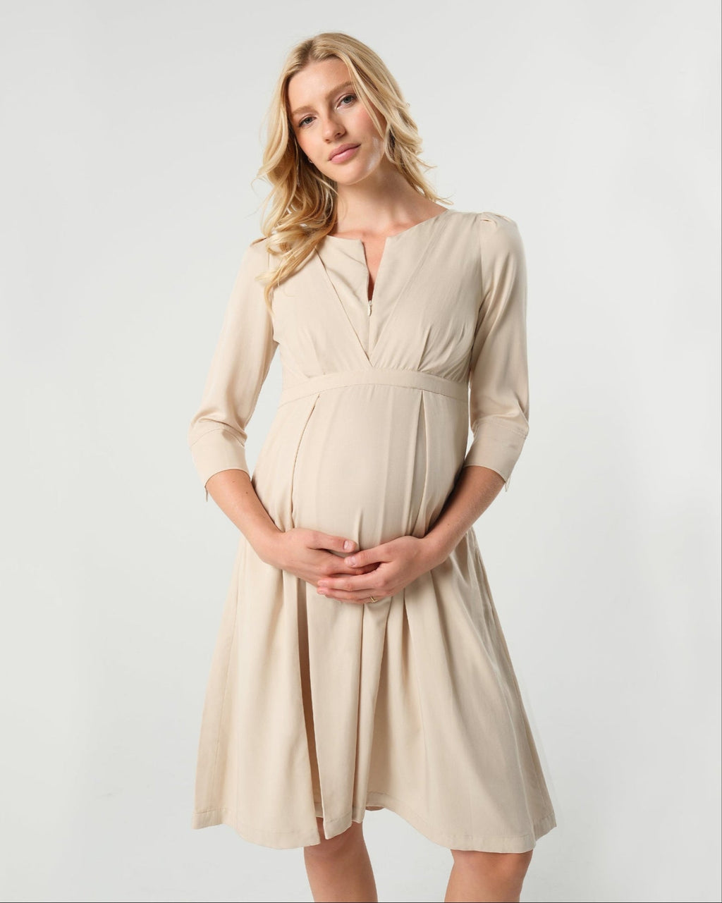 Sarah Empire Maternity & Nursing Dress in TENCEL (Regular & Petite) in - Women's Maternity Dress photo