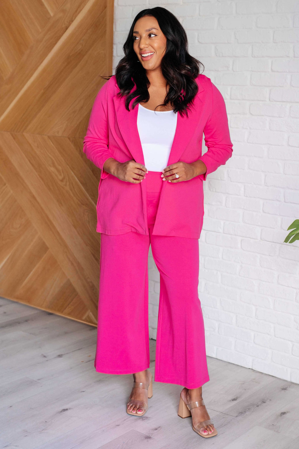 Magic Wide Leg Crop Pants in Hot Pink - SwagglyLife Home & Fashion