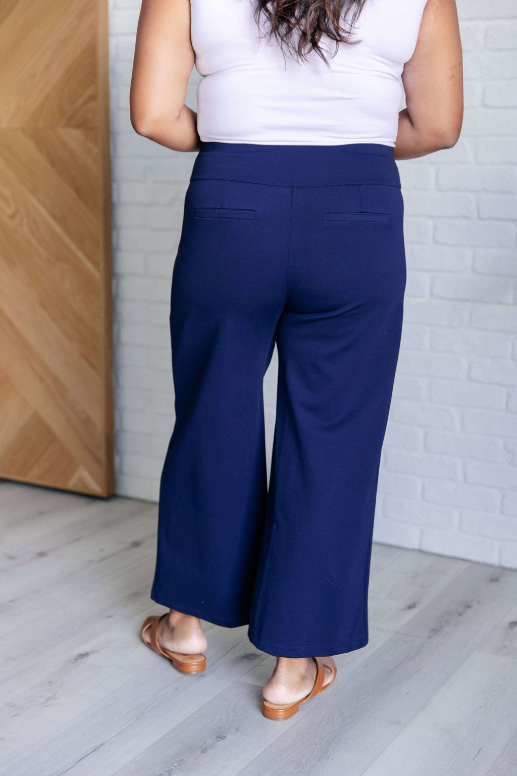 Magic Wide Leg Crop Pants in Navy - SwagglyLife Home & Fashion